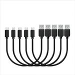 Short Micro USB Cable (9.8”) Mini Android Cable Micro USB Charging Cable for Power Bank Samsung Huawei Sony LG(5 Pieces, Black)