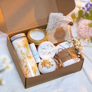 AbbyLou Natural Spa Gift Set for Her, Self Care Package for Women with Citrus and Vanilla, Spa Gift Basket, Wellness Spa Box, Bath and Body Products - Because she's worth it! Because you're worth it!