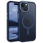 BENTOBEN for iPhone 15 Case, for iPhone 15 Phone Case [Compatible with MagSafe], Translucent Matte Magnetic Cover Shockproof Women Girl Protective Cute Case for iPhone 15 6.1", Deep Blue