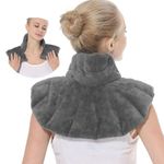 Aroma Season Heated Neck Warmer for Pain Microwave Neck and Shoulder Heat Pad Heated Neck Wrap Neck Pain and Arthritis Relief (Grey)