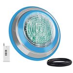 Roleadro Led Pool Lights, Waterproof IP68 47W RGB Swimming Pool Light Multi Color, 12V AC Led Inground Pool Light Control with Remote Controller - 16ft Cord