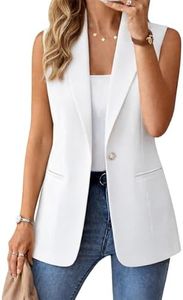 Kedera Womens Sleeveless Blazer Vest Spring Casual Open Front Lapel V Neck Office Waistcoat Long Vests