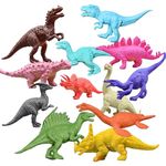 MASIPICKS Cartoon Animal,Dinosaur Figures Set for Kids,Dinosaur Animal Play Set (10 cm Length Toy) - Assorted Size (Pack of 12 Assorted Dinosaur Animal Toys) - Thermoplastic Rubber