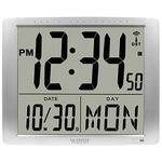 La Crosse Technology BBB87269 Plastic 20 inch Extra Large Digital Atomic Wall Clock (Silver)