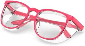 Stylish Safety Glasses, Clear Anti-Fog Anti-Scratch Protective Glasses For Men And Women (Deep Pink)