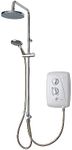 Triton Showers T80 Easi Fit Plus DuElec™ | Shower Electric | 9.5 KW I White I Electrical Showers | with Rainfall Showerhead and Anti Twist Hose | Best Electric Shower Units for Bathrooms