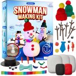 Snowman Making Kit for Kids - Build a Snow Man Craft Kits for Girls, Boys, Toddlers Ages Kid Winter Christmas Crafts Activities Stocking Stuffers Fun Toys Ideas for 6, 7, 8 Year Old