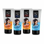 RockOn Combo Pack of 4 - Hair Gel for Men, 2pc Soft wet styling Gel & 2pc Strong Hard Hold Gel, 60g Each - for Wet Look and Shiny Hair |Gift for Husband and Boyfriend