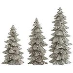 Set of 3 Silver Glittered Christmas