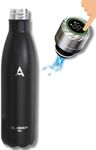 CLEARSIP® Pro - Smart TouchScreen Self-Cleaning and Double Insulated Stainless Steel Water Bottle with Next Gen UV - Turn ANY Water Source Into Clean Drinkable Water 500ML (ONYX Black)