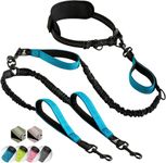 SparklyPets Hands Free Double Dog Lead Splitter – Dual Dog Lead for Medium and Large Dogs – Dog Lead for 2 Dogs with Padded Handles, Reflective Stitches, No Pull, Tangle Free (Blue, For 2 Dogs)