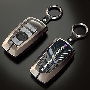 Phmnkl Alloy Car Key Case Rings Cover Holder for BMW 1 3 5 7 Series 530 F48 X1 X2 X3 X4 X5 X6 Classic Engine Head Concept (B Style Glod)
