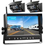eRapta 2 Magenetic Solar Wireless Reversing Camera Kits, 9" IPS Touchscreen Monitor & 1 Min DIY Install, RV Rearview Backup Cameraas 1080P DVR Night Vision Wireless System for RV Camp[er Trucks
