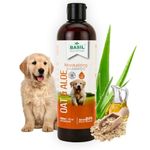 BASIL Royal Yet Noble Oat & Aloe Moisturizing Shampoo|Dog Shampoo For Sensitive Skin|Cleanse, Detangle & Moisturize For Smooth & Itch-Free Hair With Aloe Vera|Paraben-Free|500 Milliliter