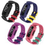 [4 Pack] Straps compatible with Fitbit Ace 3 Strap for Kids, Soft Silicone Adjustable Wristband Replacement Strap Boys Girls (4 Pack 01)