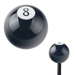 Dewhel 2 1/4" 8 Ball Billiard Round 3 4 5 6 Speed Black Shift Knob 3/8"-16 For Hurst Chrome Shifter Sticks