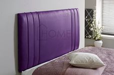 CROWNBEDSUK Divan bed Headboard Faux Leather Berlin Headboard 26 inches high Thick Padding (Purple, 3FT (SINGLE))