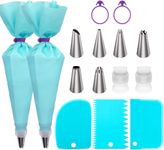 Piping Bags and Tips Set, Cake Decorating Supplies for Baking with Reusable Pastry Bags and Tips, Standard Converters, Silicone Rings, Cake Decorating Tools for Cookie Icing, Cake, Cupcake