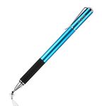 Mixoo 2-in-1 High Precision Stylus (Disc & Fiber Tips 2 in 1 Series), Extra with 3 Replaceable Tips, Compatible with Capacitive Touch Screen Devices (Blue)