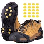 Ice Snow Grips, Snow Grippers Ice Grippers Non Slip Ice & Snow Grips for Boots And Shoes, Winter Anti Slip Crampons with 20 Replace Studs, Fit for Hiking, Climbing, Walking (M)