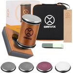 Orivix Rolling Knife Sharpener Kit – Magnetic 4-Angle Base, 3.86 Inches Longer Wooden Roller, 4 Grit Discs (400/1000 Diamond & 3000/6000 Ceramic) and Leather Strop