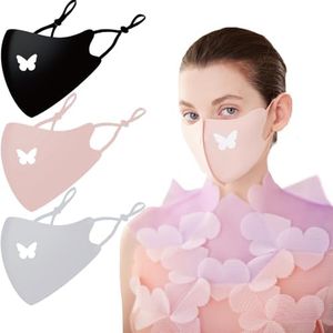 BBN Washable lightweight Reusable Face Mask : 3-Piece Set Breathable UV Protection 3D Cutting - Suitable for Commuting and Sports - Trendy Choice For Women