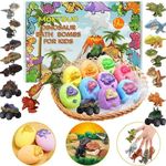 MOKYDUO Bath Bombs for Kids with Surprise Toys,9 Pack Kids Bath Bombs with Dinosaur Bath Toys Inside, Natural Bubble Bath Fizzy Balls, Ideal Birthday,Christmas,Children's Day for Girls Boys