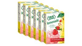 True Lemon Strawberry Lemonade 10ct Naturally Flavoured Drink Mix - 10 Calories Per Packet - No Artificial Sweeteners or Preservatives (6 Pack)