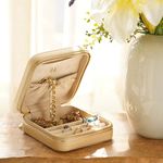 Pure Home + Living Gold Faux Leather Travel Jewellery Box