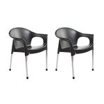 Cello Metallo Without Cushion Chair (Plastic,Black,2 Pieces)
