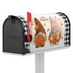 CAPSCEOLL Hello Fall Autumn Magnetic Mailbox Cover Standard Size 21x18 Inch Black Grid Waterproof Mailbox Covers Decorative Mailbox Wraps Fall Thanksgiving Décor