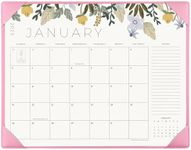 Desk Calendar 2025 with Desktop Mat, Cabbrix Large Desk Pad Calendar 22 x 17 Inch Runs From January 2025 to December 2025, Floral Design Calendar 2025 for Home School and Office