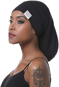 SAYMRE Satin Lined Bonnet Silky Hair Wrap Large Sleep Cap - Adjustable Beanie Slouchy Hats Bonnets for Women Curly Long Hair