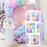 2nd Birthday Decorations Girl,30PCS Macaron Balloons and TWO Letters for Two Birthday Decorations One Blocks for Baby Girl Baby Shower,Photo Shoot Prop,Table Centerpiece