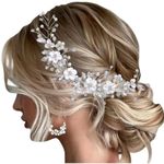 ISLHJDD Flower Wedding Hair Vine Crystal Bride Headband Prom Hair Accessories Bridal Hair Clip for Women and Girls (Silver*1)