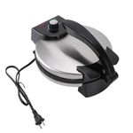 Electric Tortilla Maker, Aluminum Alloy, Knob Temperature Control, 25.5 cm Max Pizza Size, Stainless Steel Cover, Non Stick, 1100W