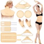 Castor Oil Pack Wrap Kit,10 pcs Reusable Organic Castor Oil Pack Kit with Adjustable Elastic Straps for Neck Shoulder Chest Waist Knee and Feet, Castor Oil Wrap Cotton Machine Washable Anti Oil Leak