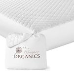 Whisper Organics, 100% Organic Cotton Mattress Pad - Breathable Cooling Quilted Fitted Mattress Protector Cover, Fair Trade, GOTS Certified - White Color, 17" Deep Pocket (Queen Bed Size)