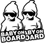 Decal World Baby On Board Sign Vinyl Car Sticker | Single or 2 Pack | Easy to Apply and Remove | Weatherproof | Funny Cool Novelty (2)