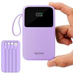 Lifelong Electronics 20000mAh 22.5W Fast Charging Power Bank | 3 Inputs (1 Built-in USB A Cable + 1 C + 1 Lightning Port) & 6 Outputs (3 Built-in Cables + 1 C + 2 A Port) | Small Pocket Size Powerbank