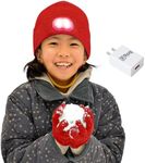 HEAD LIGHTZ Headlightz by Roq Innovation - Kids Beanie with Light and Glove Set - Unisex LED Beanie Hat with Light Built in, Rechargeable, Red