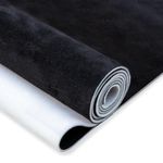 Hiksuky Suede Auto Headliner Fabric 96" L × 60" W with Foam Backing - Black Interior Replacement Material for Car/Truck/SUV/RV Roof, Tube Packaging - Home Repair/DIY Headliner Material