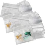 Pill Pouch Bags - (Pack of 250) 3" x 2.75" - BPA Free, Poly Bag Disposable Zipper Pills Baggies, Daily AM PM Travel Medicine Organizer Storage Pouches, Best Clear Reusable with Write-on Labels