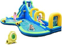 BOUNTECH Inflatable Water Slide, 16x12FT Mega Waterslide Park for Backyard w/Adventure Long Slide, Big Splash Pool, 750W Blower, Blow up Water Slides Inflatables for Kids Adults Outdoor Party Gifts