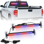 XRIDONSEN 2 in 1 Red Blue Traffic Advisor Police Light Bar 144 LED Windshield Dash Police Lights Emergency Strobe Warning Safety Interior Deck Split Mount for Vehicles Trucks (2x17.7 inch)