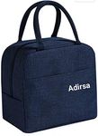 ADIRSA Lb3003 Navy Blue Insulated Lunch Bag/Tiffin Bag For Women, Kids, School, Picnic, Work Carry Bag For Lunch Boxes (Canvas), 5 liter