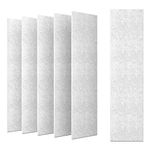 DrKlang 6 Pack Acoustic Panels, 47.2" x 11.8" Decorative Soundproofing Panels, Wall and Ceiling Acoustical Treatment Tiles, Great to Reduce Echo and Noise for Home and Office - Silver Grey