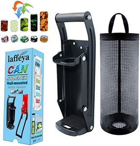 laffeya Can Crusher 16oz, Can Crusher with Can Opener, Aluminum Can Crushers, Can Crusher Wall Mounted Soda Beer Smasher Recycling Tool (16 oz, Black)