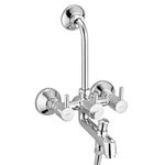 ALTON GRC3820 Brass 3-in-1 Wall Mixer with Provision for Overhead and Hand Shower and 190mm Long Bend Pipe (Chrome Finish)