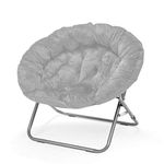 Urban Shop Oversized Micromink Moon Chair, Grey